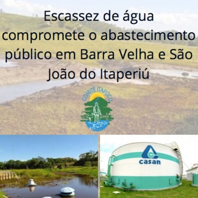 Escassez de água compromete o abastecimento público em Barra Velha e São João do Itaperiú