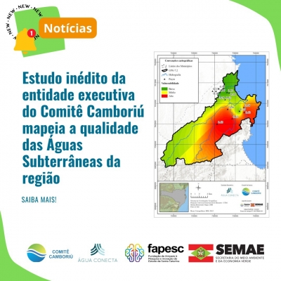 Estudo inédito da entidade executiva do Comitê Camboriú mapeia a qualidade das Águas Subterrâneas da região