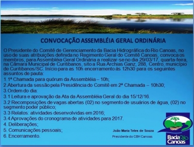 ASSEMBLÉIA GERAL DO COMITE CANOAS