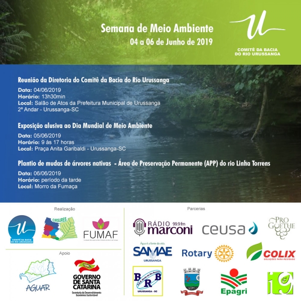 Comitê Urussanga promove ações na Semana do Meio Ambiente