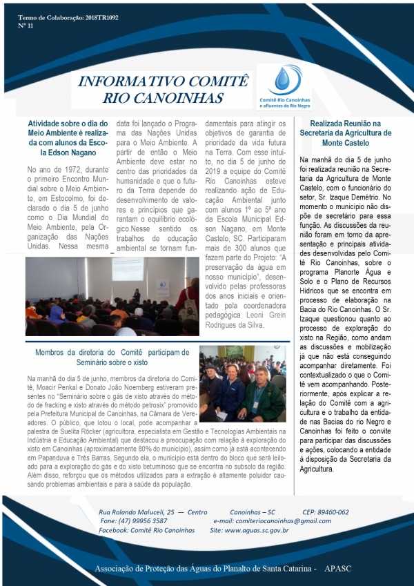 Informativo Comitê Canoinhas 11.2019