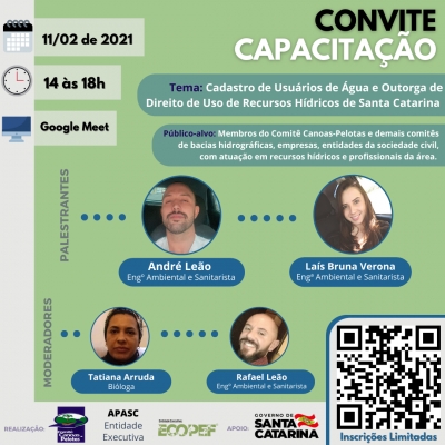 Capacitação “Cadastro de Usuários de Água e Outorga de Direito de Uso de Recursos Hídricos de Santa Catarina”