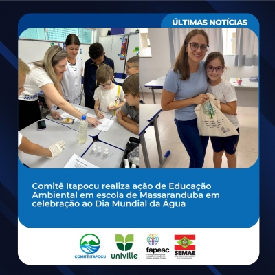 Comitê Itapocu realiza ação de Educação Ambiental em escola de Massaranduba em celebração ao Dia Mundial da Água