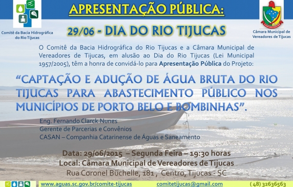 Rio Tijucas como provável manancial para o Abastecimento Público dos municípios da Costa Esmeralda