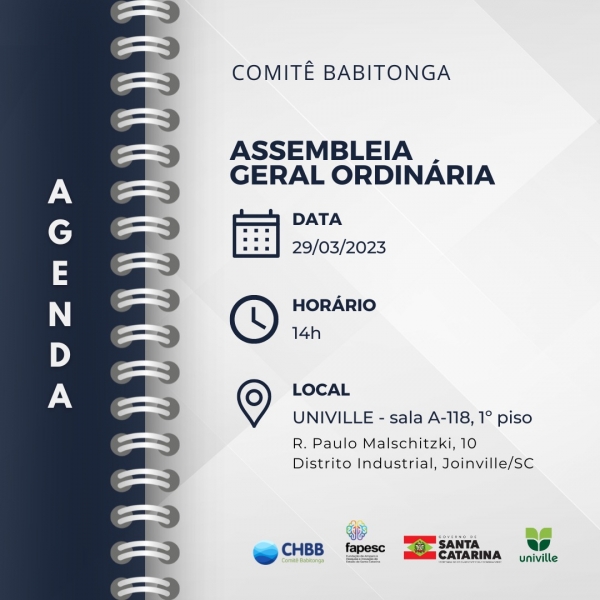 Convocação para Assembleia Geral Ordinária do Comitê Babitonga - 29/03/2023