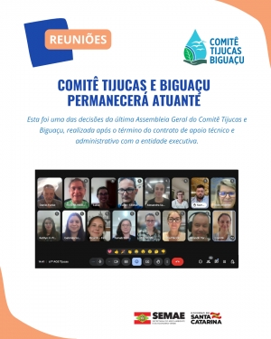 Comitê Tijucas e Biguaçu Permanecerá Atuante