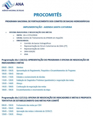 Comitês de Bacias Catarinenses aderem ao PROCOMITÊS