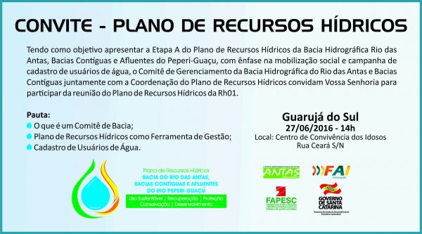 Reunião no município de Guarujá do Sul - Plano de Recursos Hídricos