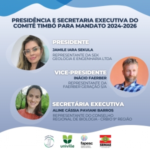 Eleita nova Presidência e Secretaria Executiva 2024-2026 do Comitê Timbó
