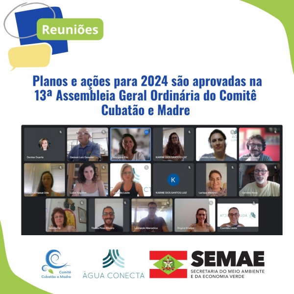 Planos e ações para 2024 são aprovadas na 13ª Assembleia Geral Ordinária do Comitê Cubatão e Madre