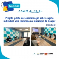 Projeto-piloto de sensibilização sobre esgoto individual será realizado no município de Gaspar