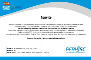 Plano de Recursos Hídricos de Santa Catarina terá apresentação de resultados em Criciúma