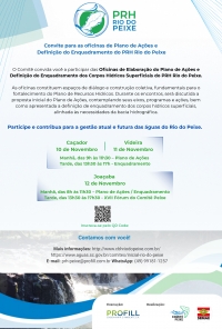 Comit&ecirc; Peixe promove oficinas para constru&ccedil;&atilde;o do Plano de A&ccedil;&otilde;es e defini&ccedil;&atilde;o do enquadramento dos corpos h&iacute;dricos da bacia