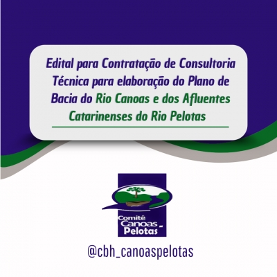 SDE lança Edital para contratação de consultoria técnica para a elaboração do Plano de Bacia do Rio Canoas e Rio Pelotas