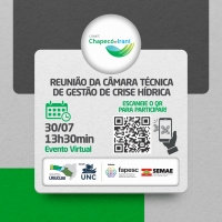 Reunião da Câmara Técnica de Gestão de Crise Hídrica acontecerá dia 30