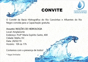 Noções de Hidrologia é o tema da capacitação do Comitê Rio Canoinhas
