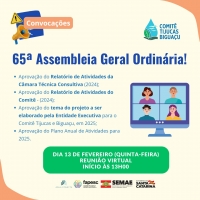 Convocação! 65ª Assembleia Geral Ordinária do Comitê Tijucas e Biguaçu!
