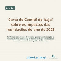 Carta do Comitê do Itajaí sobre os impactos das inundações do ano de 2023