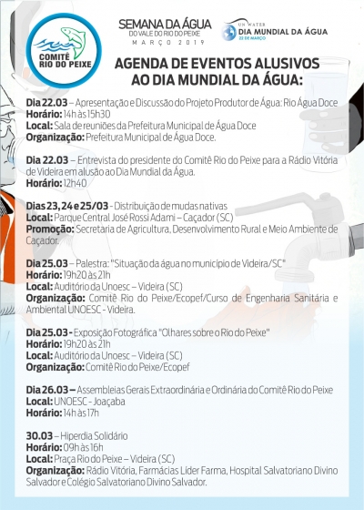 Definida a programação da Semana da Água do Vale do Rio do Peixe