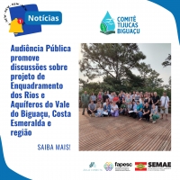 Audiência Pública promove discussões sobre projeto de Enquadramento dos Rios e Aquíferos do Vale do Biguaçu, Costa Esmeralda e região