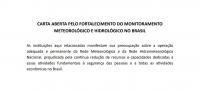 Comitê Araranguá e Afluentes do Mampituba apoia Carta Aberta pelo Fortalecimento do Monitoramento Meteorológico e Hidrológico no Brasil