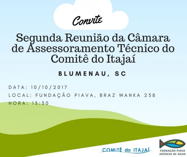 Convite para a 2ª Reunião da Câmara de Assessoramento Técnico – CAT 2017