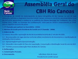 Convocação para Assembleia Geral do Comitê Canoas