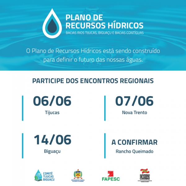 SE LIGA NA AGENDA - Plano de recursos hídricos do Tijucas-Biguaçu
