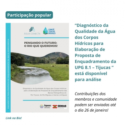 “Diagnóstico da Qualidade da Água dos Corpos Hídricos para Elaboração de Proposta de Enquadramento da UPG 8.1 – Tijucas ” está disponível para análise