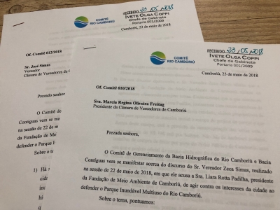 COMITÊ RIO CAMBORIÚ ESCLARECE FALA DE VEREADOR