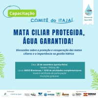Nova capacitação “Mata Ciliar protegida, água garantida” do Comitê do Itajaí! Inscrições abertas!