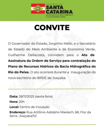 Ordem de serviço para elaboração do Plano de Recursos Hídricos da Bacia do Rio do Peixe será assinada na sexta-feira (28)