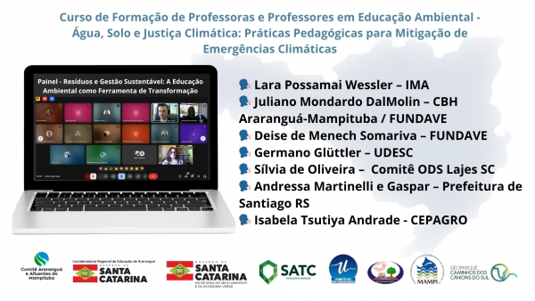 Educação Ambiental e Gestão de Resíduos são destaque no 2º Encontro do Curso de Formação de Professores(as)
