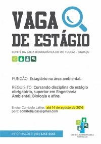 Período de inscrições de candidatos à vaga de estágio