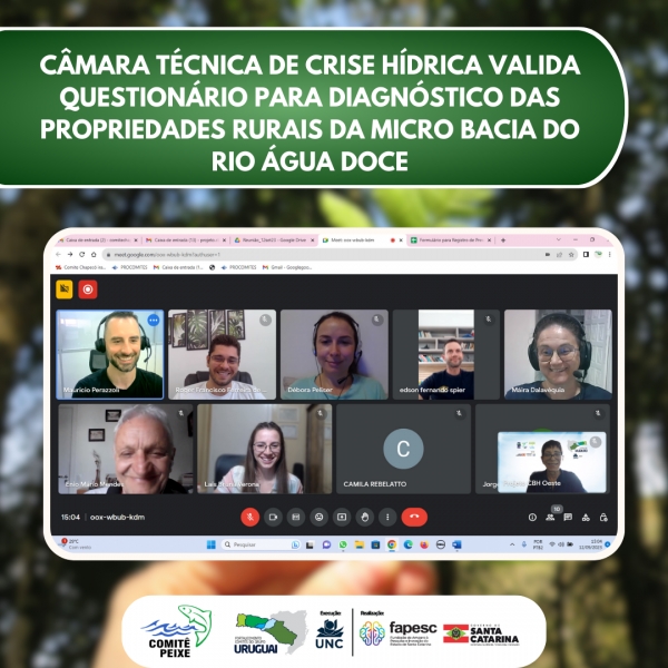 Câmara Técnica de Crise Hídrica valida questionário para diagnóstico das propriedades rurais da micro bacia do Rio Água Doce