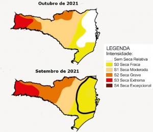 Comparação entre os mapas de outubro e setembro