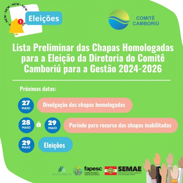 Lista Preliminar das Chapas Homologadas para Eleição da Diretoria para Gestão 2024-2026