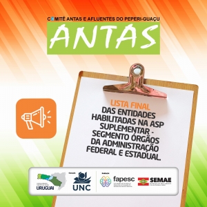 Comitê publica lista final das entidades habilitadas para ASP suplementar