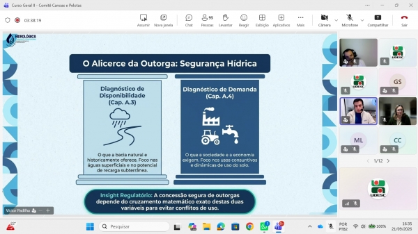 Curso sobre outorga fortalece conhecimento t&eacute;cnico e promove integra&ccedil;&atilde;o entre comit&ecirc;s de bacias hidrogr&aacute;ficas