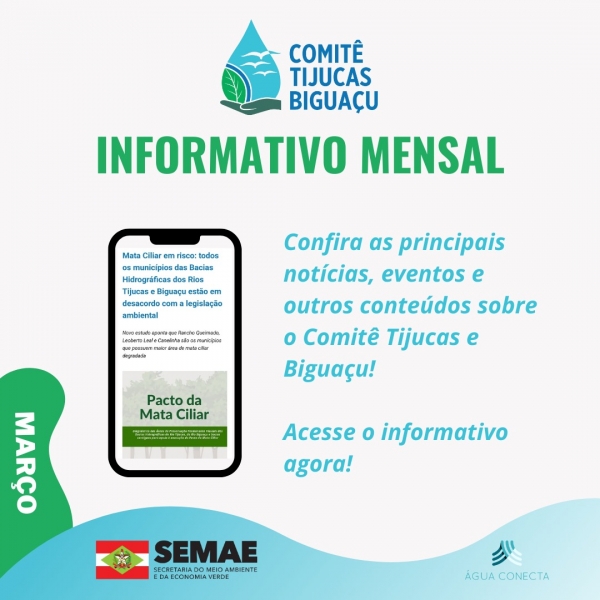 Confira o informativo de março do Comitê Tijucas e Biguaçu!