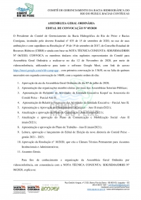Lançado o edital da segunda Assembleia Geral Ordinária do Comitê Peixe em 2020