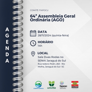 Comitê Itapocu Convoca para a 64ª Assembleia Geral Ordinária
