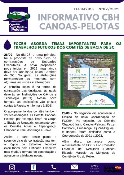 INFORMATIVO COMITÊ CANOAS-PELOTAS - EDIÇÃO 02 - 2021