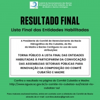 LISTA FINAL DE ENTIDADES HABILITADAS À PARTICIPAREM DA CONVOCAÇÃO DA ASP DO COMITÊ CUBATÃO E MADRE