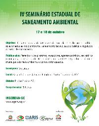 Diretor de Gestão de Recursos Hídricos do Estado participa do IV Seminário Estadual de Saneamento Ambiental