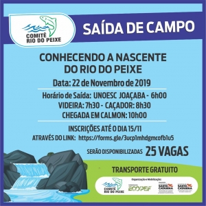 Visita à nascente do Rio do Peixe será tema de capacitação