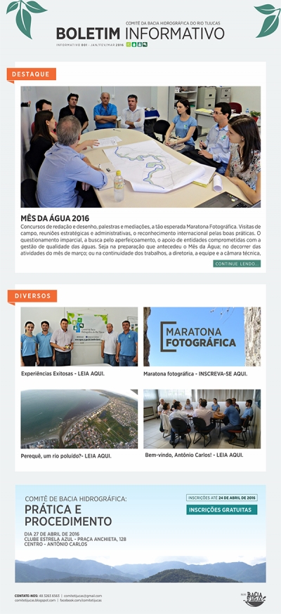 BOLETIM 001 - Comitê da Bacia Hidrográgica do Rio Tijucas