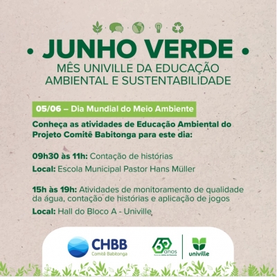 Comitê Babitonga participa do Junho Verde da Univille com atividades educativas