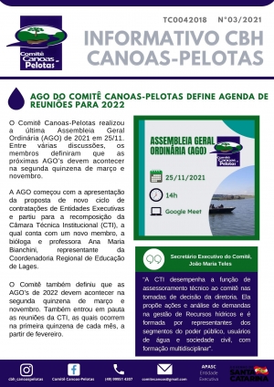 INFORMATIVO COMITÊ CANOAS-PELOTAS - EDIÇÃO 03 - 2021