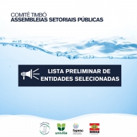Lista preliminar de entidades selecionadas pelo Comitê Timbó